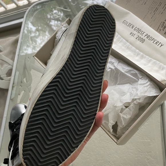 Golden Goose silver metallic black suede Star Super-Star sneakers - Picture 4 of 9